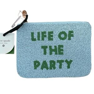 Kate Spade Light Blue and Green Beaded Wristlet